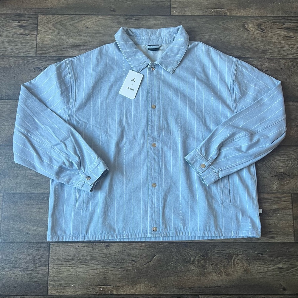 Jordan x A Ma Maniere Men's Denim Striped Jacket Size Extra Large HF4353-440